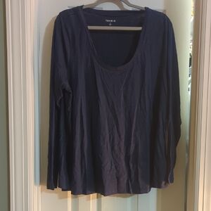 Torrid Deep Navy Scoop Neck Long Sleeve Top